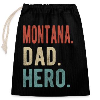 Montana papa héros - Sac cadeau en coton avec cordon (25 x 30 cm) - noir - Devant
