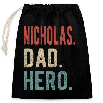 Nicholas Dad Hero - Closable cotton gift bag (25x30cm) - black - Front