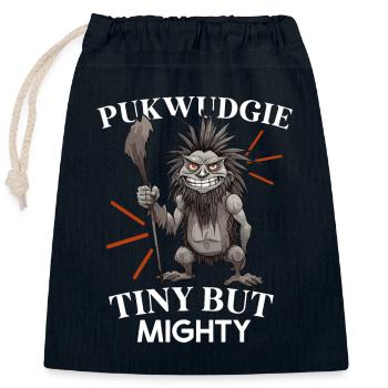 Pukwudgie, Cryptid, Folklore, Myths, Cryptozoologist - Closable cotton gift bag (25x30cm) - navy - Front