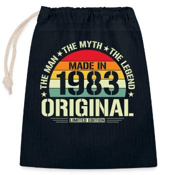 Legendary Man of '83 - Closable cotton gift bag (25x30cm) - navy - Front