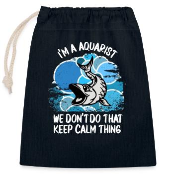 Aquarium Aquarist Fish Ornamental Fish Aquaristics - Closable cotton gift bag (25x30cm) - navy - Front