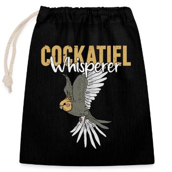Cockatiel Whisperer Parrot Owner Bird Avian - Closable cotton gift bag (25x30cm) - black - Front