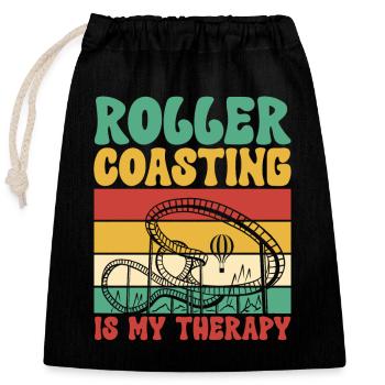 Roller Coaster Roller Coaster Amusement Park - Closable cotton gift bag (25x30cm) - black - Front