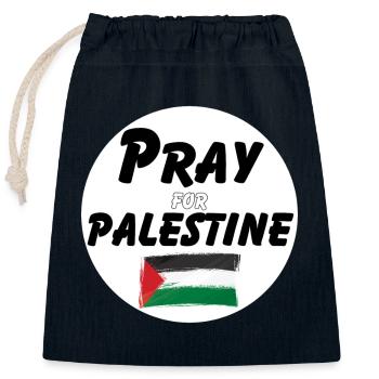 Pray for the Palestinians | Pray for Palestine - Closable cotton gift bag (25x30cm) - navy - Front