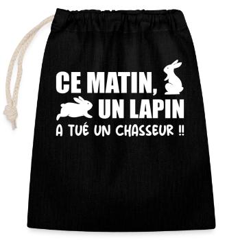 Chasse - Chasseur - Anti-chasse - Sac cadeau en coton avec cordon (25 x 30 cm) - noir - Devant
