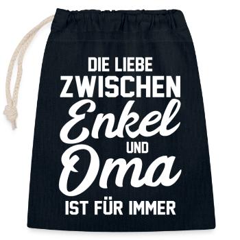 Opa Großmutter Enkelkind Enkel - Verschließbarer Geschenkbeutel aus Baumwolle (25x30cm) - Navy - Vorne
