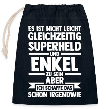Opa Oma Enkelkind Enkel - Verschließbarer Geschenkbeutel aus Baumwolle (25x30cm) - Navy - Vorne