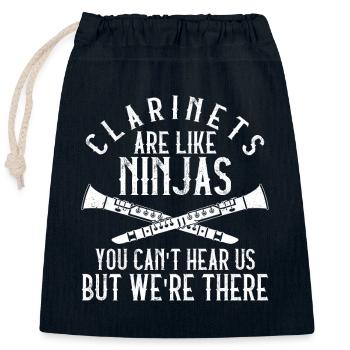 Clarinets Are Like Ninjas Marching Band Orchestra - Verschließbarer Geschenkbeutel aus Baumwolle (25x30cm) - Navy - Vorne