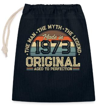 Legendary 1973 Legacy - Closable cotton gift bag (25x30cm) - navy - Front