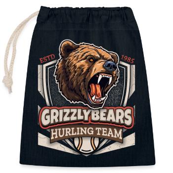 Hurling, Grizzly Bears Team, Grizzlybären Logo - Verschließbarer Geschenkbeutel aus Baumwolle (25x30cm) - Navy - Vorne
