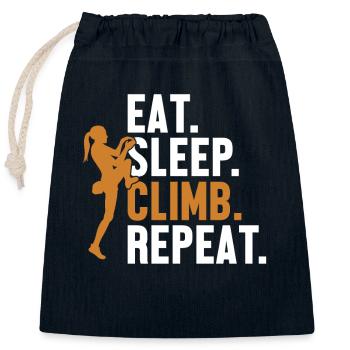 Eat Sleep Climb Repeat Bouldern Speedklettern - Verschließbarer Geschenkbeutel aus Baumwolle (25x30cm) - Navy - Vorne