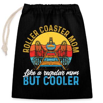 Roller Coaster Roller Coaster Amusement Park - Closable cotton gift bag (25x30cm) - black - Front