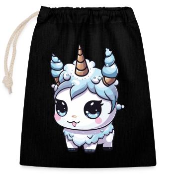 Licorne Bande Dessinée Mignon - Sac cadeau en coton avec cordon (25 x 30 cm) - noir - Devant