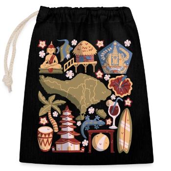 Bali - Closable cotton gift bag (25x30cm) - black - Front