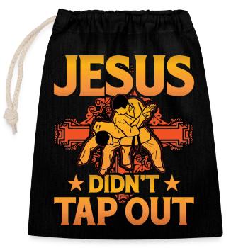 Jesus didn't tap out Brazilian Jiu-Jitsu - Verschließbarer Geschenkbeutel aus Baumwolle (25x30cm) - Schwarz - Vorne