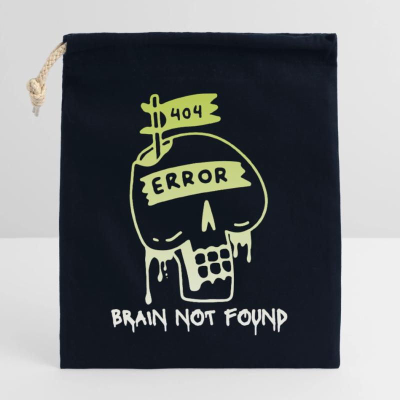 404-html error, Computer Nerd, No-Brain Spruch Verschließbarer Geschenkbeutel aus Baumwolle (25x30cm)