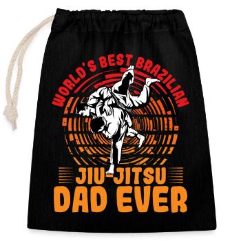 World's best Brazilian Jiu-Jitsu Dad ever - Verschließbarer Geschenkbeutel aus Baumwolle (25x30cm) - Schwarz - Vorne