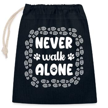 Never walk alone - Verschließbarer Geschenkbeutel aus Baumwolle (25x30cm) - Navy - Vorne