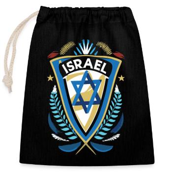 Proud Heritage - Heroic Coat of Arms for Israel - Closable cotton gift bag (25x30cm) - black - Front