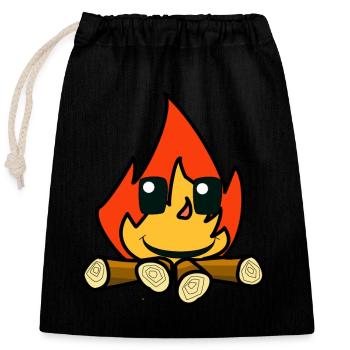 Feuer Lagerfeuer Gesicht Hitze Flamme Inferno - Verschließbarer Geschenkbeutel aus Baumwolle (25x30cm) - Schwarz - Vorne