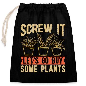 Botanique It Let’s Go Acheter des plantes botaniques - Sac cadeau en coton avec cordon (25 x 30 cm) - noir - Devant