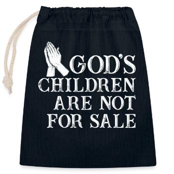 Gottes Kinder sind nicht käuflich zu erwerben - Verschließbarer Geschenkbeutel aus Baumwolle (25x30cm) - Navy - Vorne