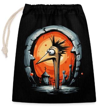 Weird Fantasy Dungeon Empire Bird - Closable cotton gift bag (25x30cm) - black - Front