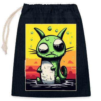 Schwindelig und verwirrte Haustier Katze - Verschließbarer Geschenkbeutel aus Baumwolle (25x30cm) - Navy - Vorne