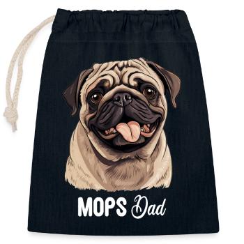 Pug - Closable cotton gift bag (25x30cm) - navy - Front