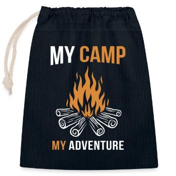 My Camp My Adventure Zelten Glamping Campingplatz - Verschließbarer Geschenkbeutel aus Baumwolle (25x30cm) - Navy - Vorne