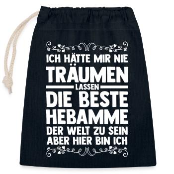 Geburtshelferin Hebamme - Verschließbarer Geschenkbeutel aus Baumwolle (25x30cm) - Navy - Vorne
