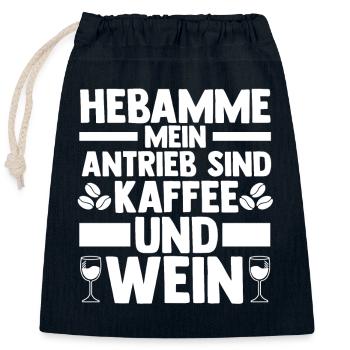 Geburtshelferin Hebamme - Verschließbarer Geschenkbeutel aus Baumwolle (25x30cm) - Navy - Vorne
