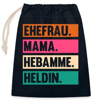 Mama Mutter Geburtshelferin Hebamme - Verschließbarer Geschenkbeutel aus Baumwolle (25x30cm) - Navy - Vorne