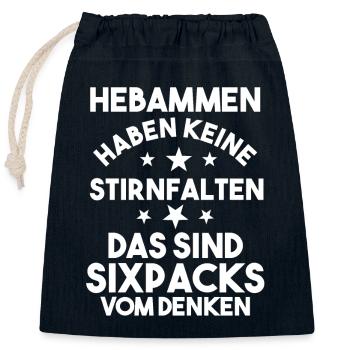 Geburtshelferin Hebamme - Verschließbarer Geschenkbeutel aus Baumwolle (25x30cm) - Navy - Vorne