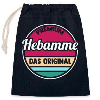 Geburtshelferin Hebamme - Verschließbarer Geschenkbeutel aus Baumwolle (25x30cm) - Navy - Vorne