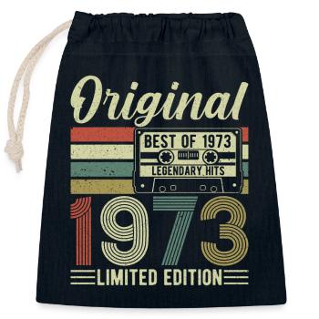 1973 - Retro Geburtstagsgeschenke - Verschließbarer Geschenkbeutel aus Baumwolle (25x30cm) - Navy - Vorne