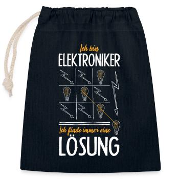 Watt, intelligente Elektroniker - Verschließbarer Geschenkbeutel aus Baumwolle (25x30cm) - Navy - Vorne