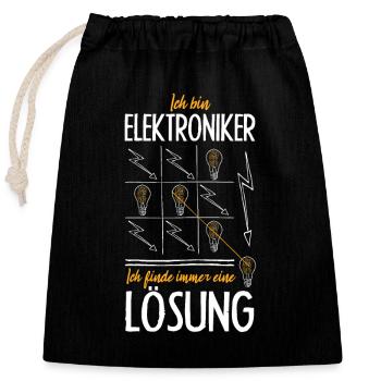 Watt, intelligente Elektroniker - Verschließbarer Geschenkbeutel aus Baumwolle (25x30cm) - Schwarz - Vorne