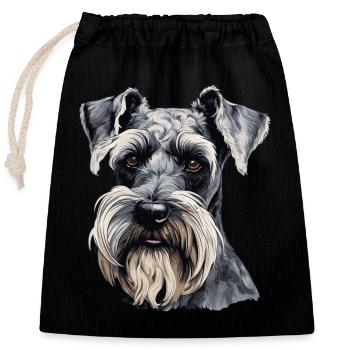 Schnauzer géant - Sac cadeau en coton avec cordon (25 x 30 cm) - noir - Devant