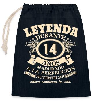 Vintage 14 Jahre altes Geburtstagsgeschenk - Verschließbarer Geschenkbeutel aus Baumwolle (25x30cm) - Navy - Vorne