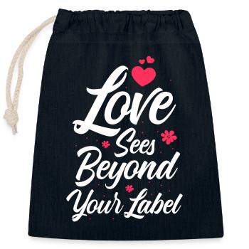 Neurodiverse Marriage Beyond Your Label - Closable cotton gift bag (25x30cm) - navy - Front