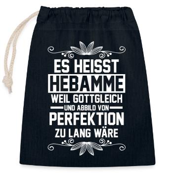 Geburtshelferin Hebamme - Verschließbarer Geschenkbeutel aus Baumwolle (25x30cm) - Navy - Vorne