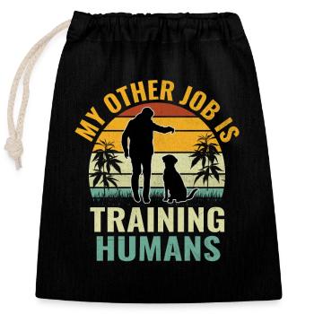 Dresseur de chiens Dressage de chiens Dressage de chiens Soins aux animaux de compagnie Pr - Sac cadeau en coton avec cordon (25 x 30 cm) - noir - Devant