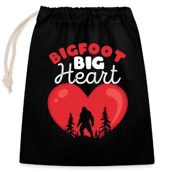 Bigfoot Big Heart Drôle Vie Sauvage Animal Amour - Sac cadeau en coton avec cordon (25 x 30 cm) - noir - Devant