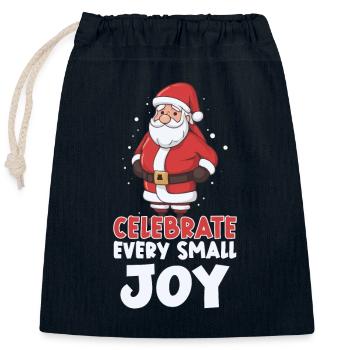 Mental Health Christmas Anti-Christmas - Closable cotton gift bag (25x30cm) - navy - Front