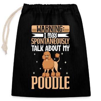 Amoureux du caniche - Sac cadeau en coton avec cordon (25 x 30 cm) - noir - Devant