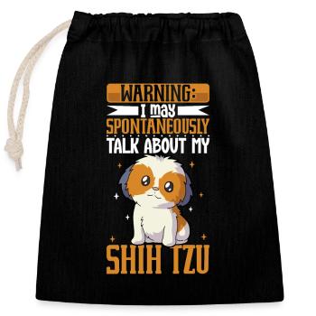 Amant de Shih Tzu - Sac cadeau en coton avec cordon (25 x 30 cm) - noir - Devant