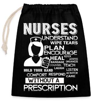 Nurse Nurse Understand Plan Encourage - Closable cotton gift bag (25x30cm) - black - Front