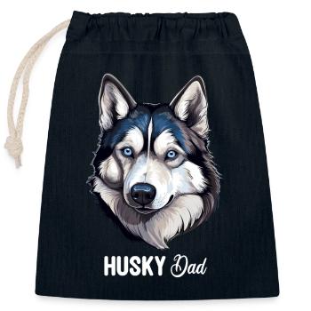 Husky - Closable cotton gift bag (25x30cm) - navy - Front