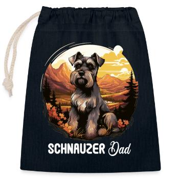 Schnauzer - Sac cadeau en coton avec cordon (25 x 30 cm) - bleu marine - Devant